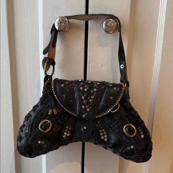 Bracher Emden Black Leather Embellished Women's Bag - Picture 8 of 8